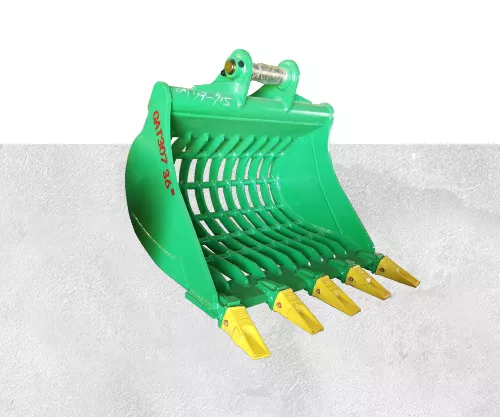 S70 quick-coupling sieve bucket for soil and rock separation, fits 20-30 ton excavators