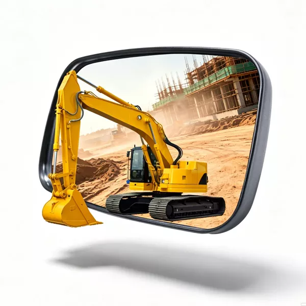 Excavator Rear View Mirror, Adjustable Side Mirror for Construction Machinery Cab