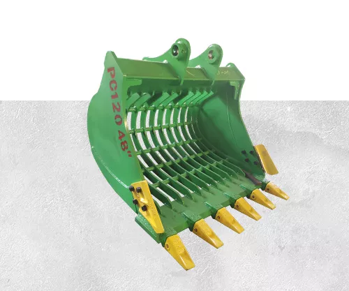 Komatsu PC120 excavator sieve bucket for soil and rock separation