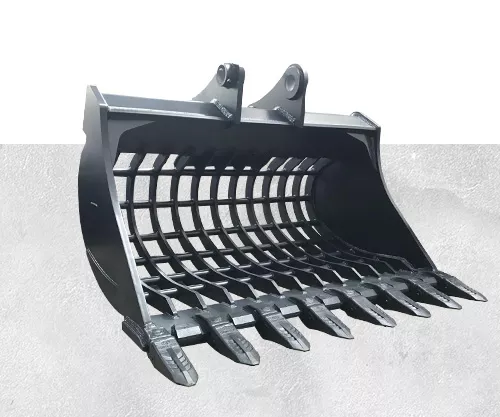 Kobelco SK500 excavator sieve bucket for soil and rock separation