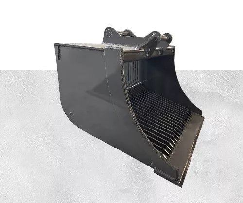 S70 quick-coupling sieve bucket for soil and rock separation, fits 20-30 ton excavators
